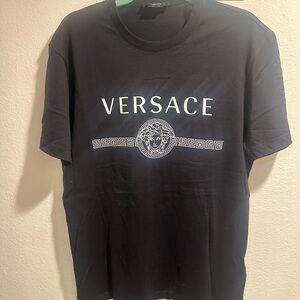 Versace Black Tee with Iconic Logo